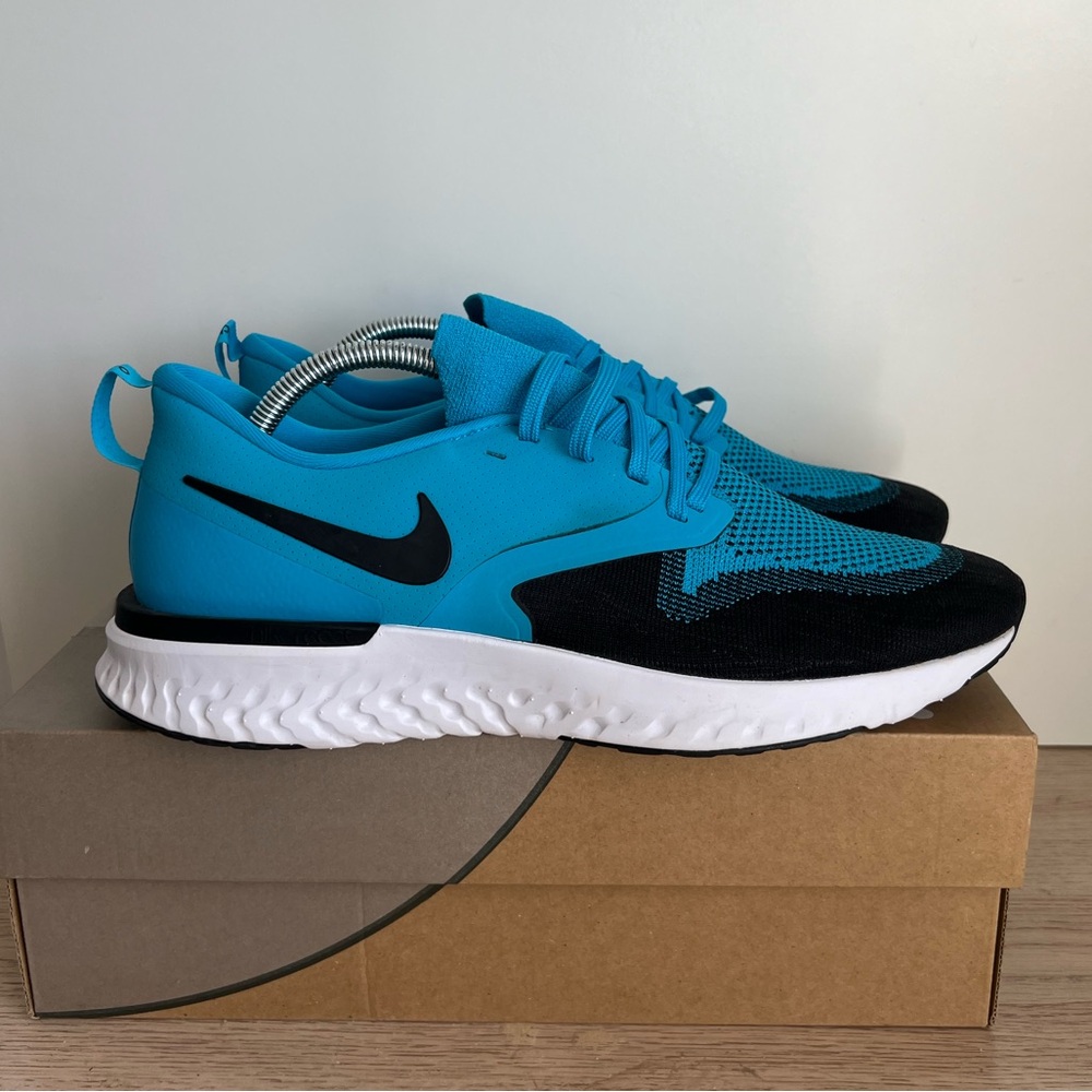Nike Odyssey React 2 Flyknit ‘Blue Lagoon’ Men Running Sneakers- SZ 11 - Picture 2 of 7